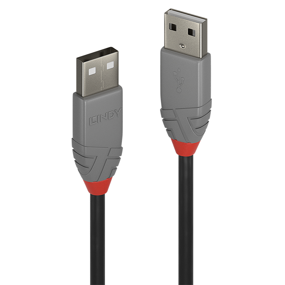 Photos - Cable (video, audio, USB) Lindy 1m USB 2.0 Type A to A Cable, Anthra Line 36692 