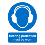SECO by Stewart Superior SECO Mandatory Safety Sign Hearing Protection Must Be Worn Semi Rigid Plastic 150 x 200mm - M002SRP150X200