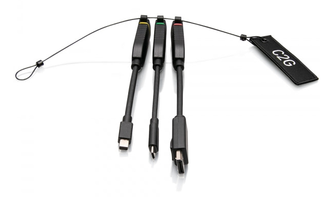 C2G Universal 4K HDMI® Dongle Adapter Ring with Color Coded Mini DisplayPort™, DisplayPort, and USB-C®