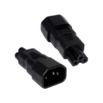 FDL IEC MAINS ADAPTOR - C5 (CLOVER LEAF) SOCKET TO IEC C14 PLUG