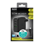 Port Designs (NEW) 902100EPUK WALL CHARGER TYPE C PD 100W ESSENTIAL + CtoC CABLE 2 M - UK
