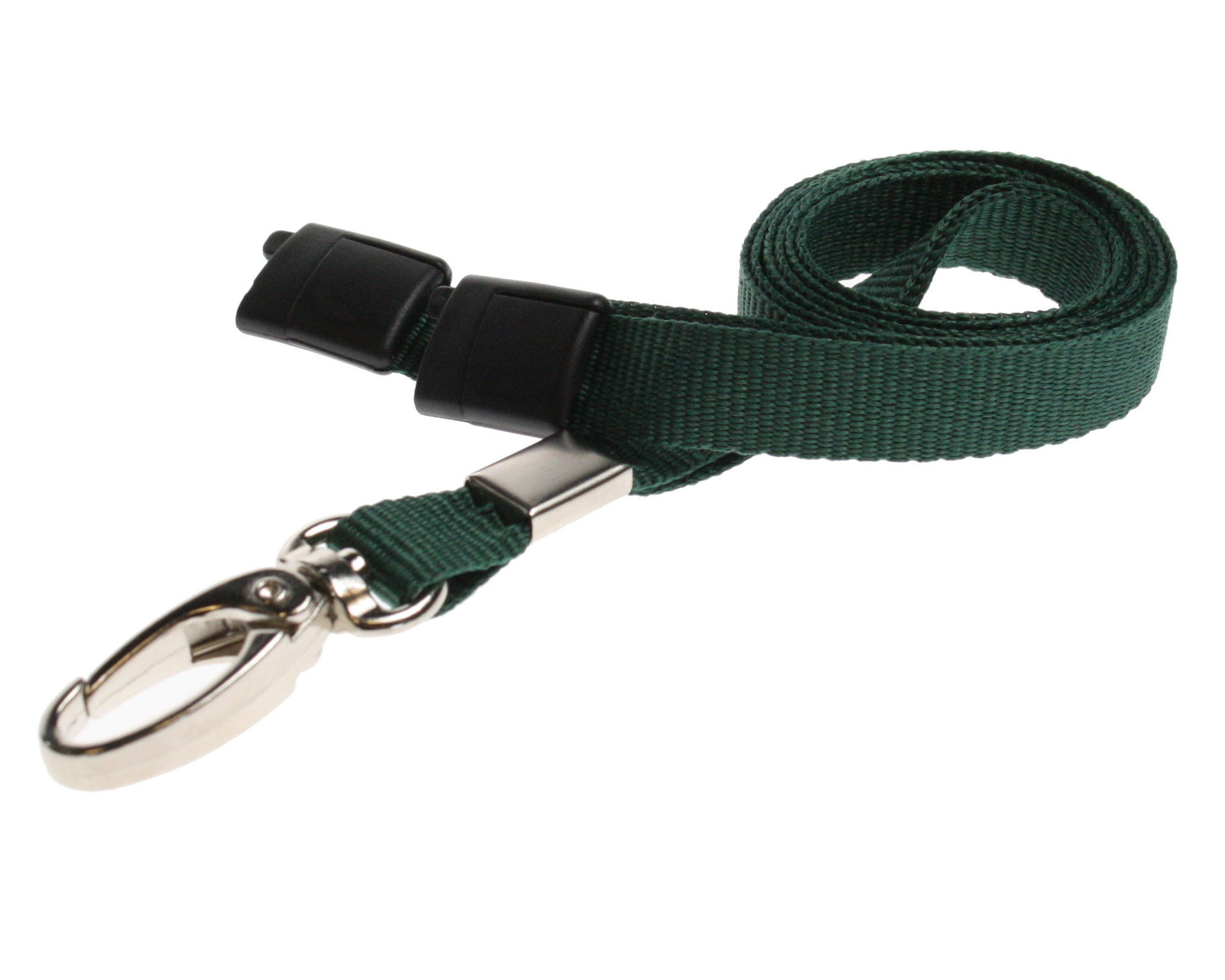 Image of Digital ID 10mm Recycled Plain Dark Green Lanyards with Metal...