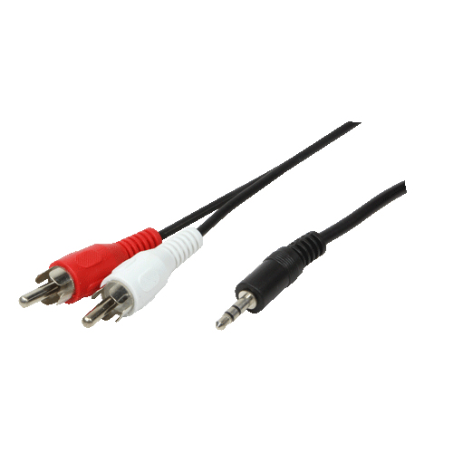 Photos - Cable (video, audio, USB) LogiLink 1x3.5mm - 2xRCA, 1.5m audio cable 3.5mm Black CA1042 
