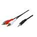 LogiLink 1x3.5mm - 2xRCA, 1.5m audio cable 3.5mm Black