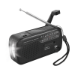 LogiLink Dynamo Hand Crank Radio, w/ solar panel, black