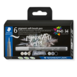 Staedtler Pigment Arts Soft Brush Pen Grey Colors felt pen 6 pc(s)