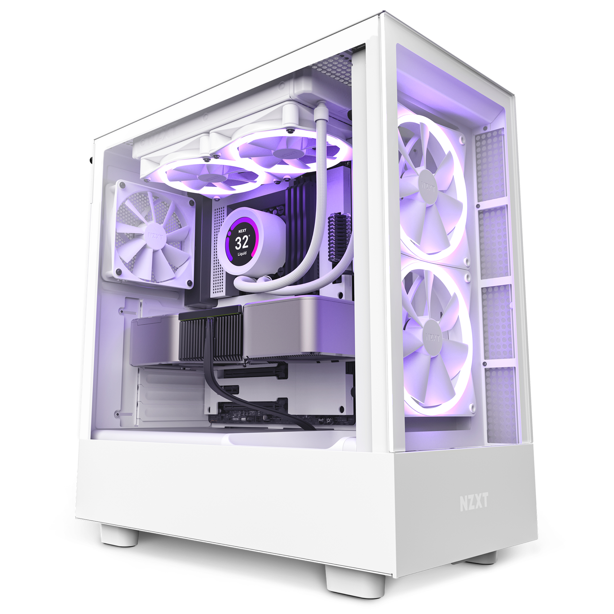 CC-H51EW-01 NZXT H5 Elite - Midi Tower - PC - White - ATX - EATX - micro ATX - Mini-ITX - Steel - Tempered glass - 16.5 cm