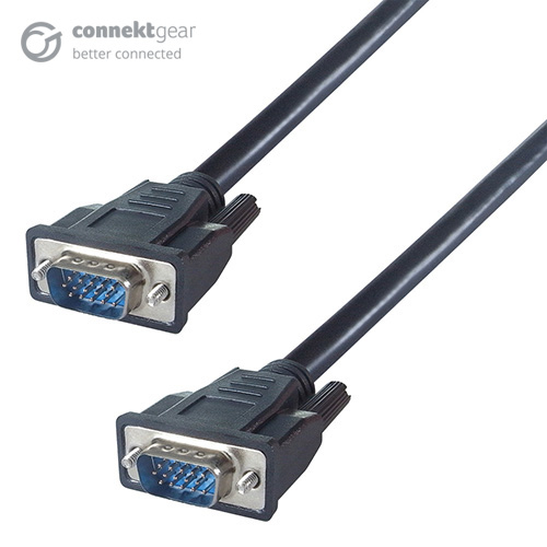 CONNEkT Gear 25m VGA Monitor Connector Cable - Male to Male - Fully Wired + Ferrite Cores