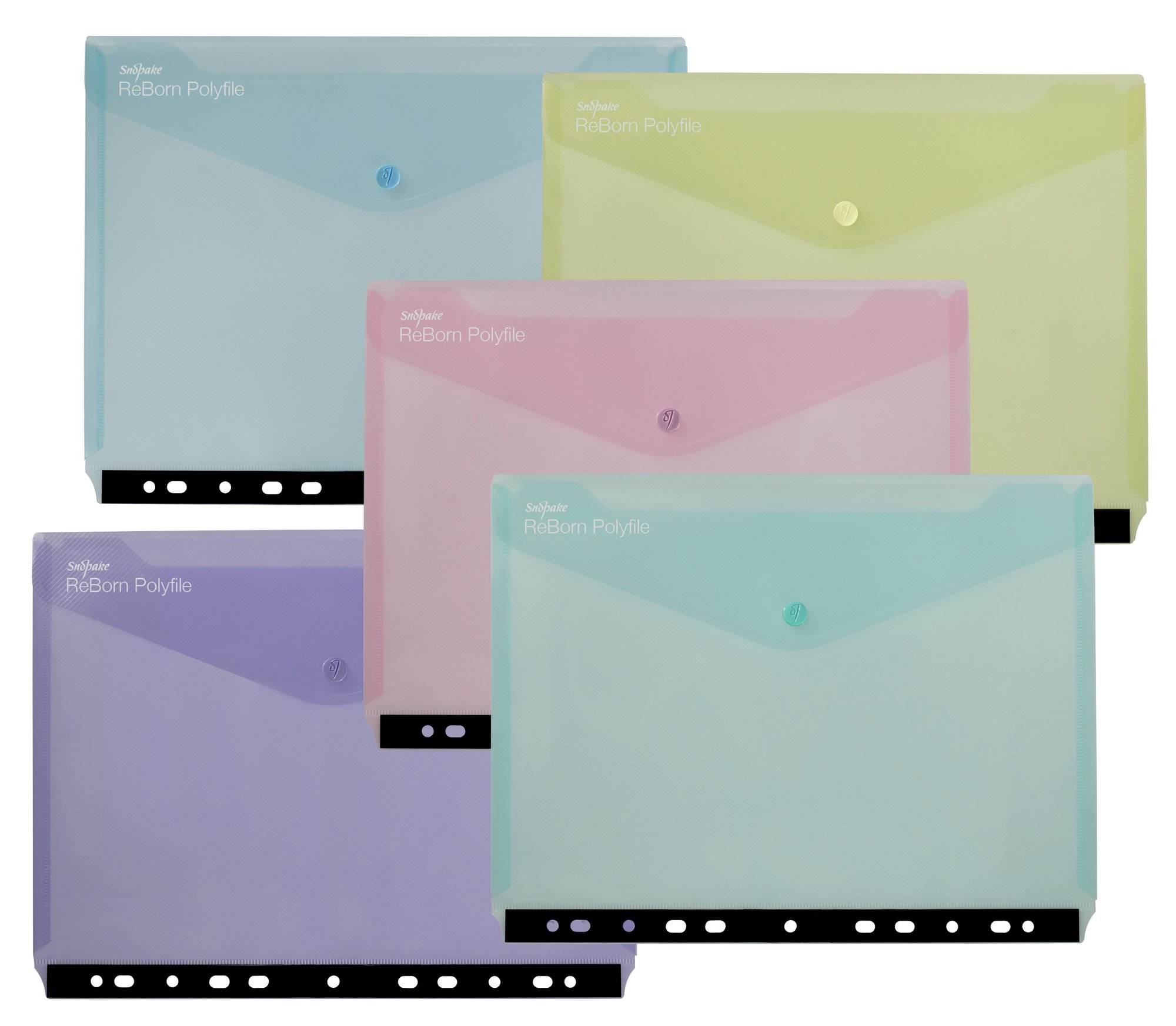 Snopake Grs Reborn Polyfile Ringbinder Wallet A4 Pastel Asstd- 5 Files