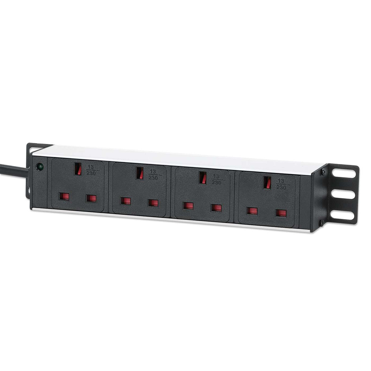 Intellinet Black 10" 1U Pdu 4-Way Uk. With Indicator. Rackmount. Power