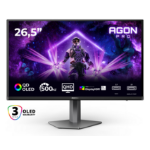 AOC AGON PRO AG276QKD2 computer monitor 67.3 cm (26.5") 2560 x 1440 pixels Quad HD QD-OLED Black, Grey