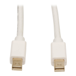 Tripp Lite P584-006 Mini DisplayPort Cable (M/M), 4K 60 Hz, White, 6 ft. (1.8 m)