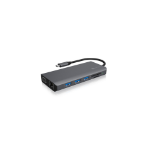 ICY BOX IB-DK4070-CPD Wired USB 3.2 Gen 1 (3.1 Gen 1) Type-C Anthracite, Black