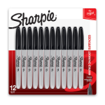 SHARPIE Fine Perm Mrk Blk Pk12