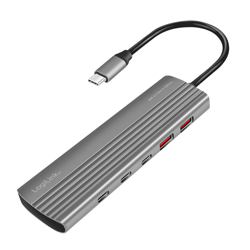 Logilink Usb 3.2 Gen2 Hub. 10+1-Port. 2X Usb-A. 8X Usb-C. Pd 100W. Alu