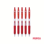 Zebra Eco SARASA Gel Retractable Rollerball CLIP 0.7mm Pen Red Ink Box 12