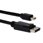 QVS Mini-DP - DP, M/M, 2m 78.7" (2 m) Mini DisplayPort DisplayPort Black