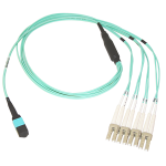 Belkin OM3 MTP - 4x LC, 1m InfiniBand/fibre optic cable 39.4" (1 m) Turquoise