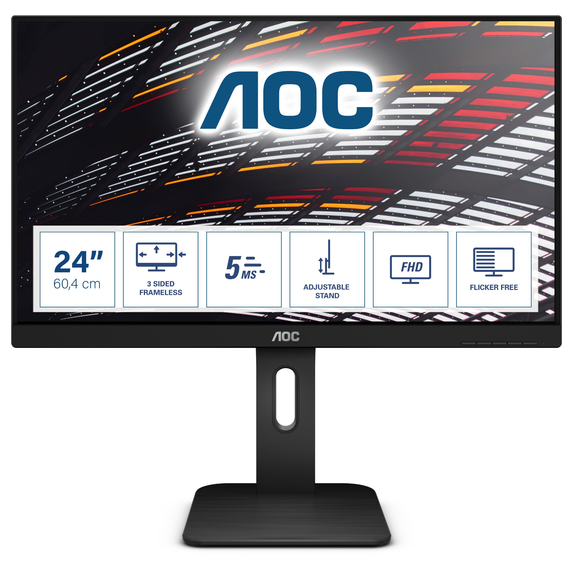 Screen size (inch) 23.8, Panel resolution 1920x1080, Refresh rate 60 Hz, Panel type IPS, HDMI HDMI 1.4 x 1, Display Port DisplayPort 1.2 x 1, D-SUB (VGA) 1x, DVI 1x DVI-D