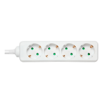 Deltaco GT-0402 power extension 5 m 4 AC outlet(s) Indoor White