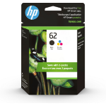 HP 62 2-pack Black/Tri-color Original Ink Cartridges