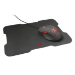 Varr Gaming Mouse and Mousepad/Mat Set, Gaming Mouse: Wired USB Mouse (Black/Red), Adjustable DPI (800, 1600, 2400 or 3200dpi), 6 Button with Scroll Wheel, Popular USB-A connection, Optical, LED Red backlight, Mousepad/Mat: Size 295x210x2mm