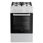 Beko FSG52020FW cooker Freestanding cooker Gas Black, White