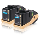 Epson C13S050608/0604 Toner cartridge cyan, 2x7.5K pages Pack=2 for Epson Aculaser C 9300 N