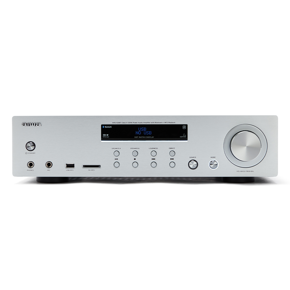 Image of Aiwa AMU-120BTSL audio amplifier 2.0 channels Home Grey