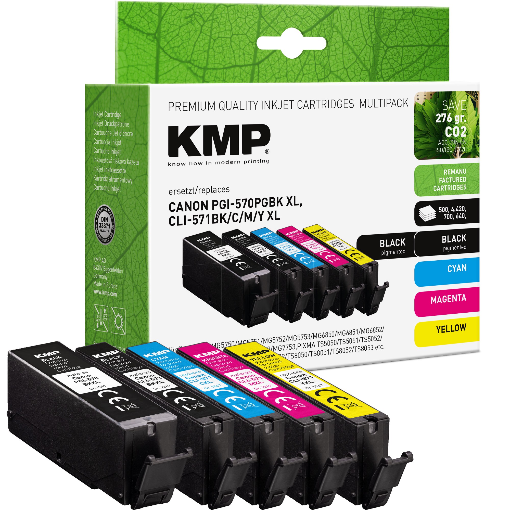 KMP 1567,4005 ink cartridge 5 pc(s) Compatible Black, Cyan, Magenta, Yellow