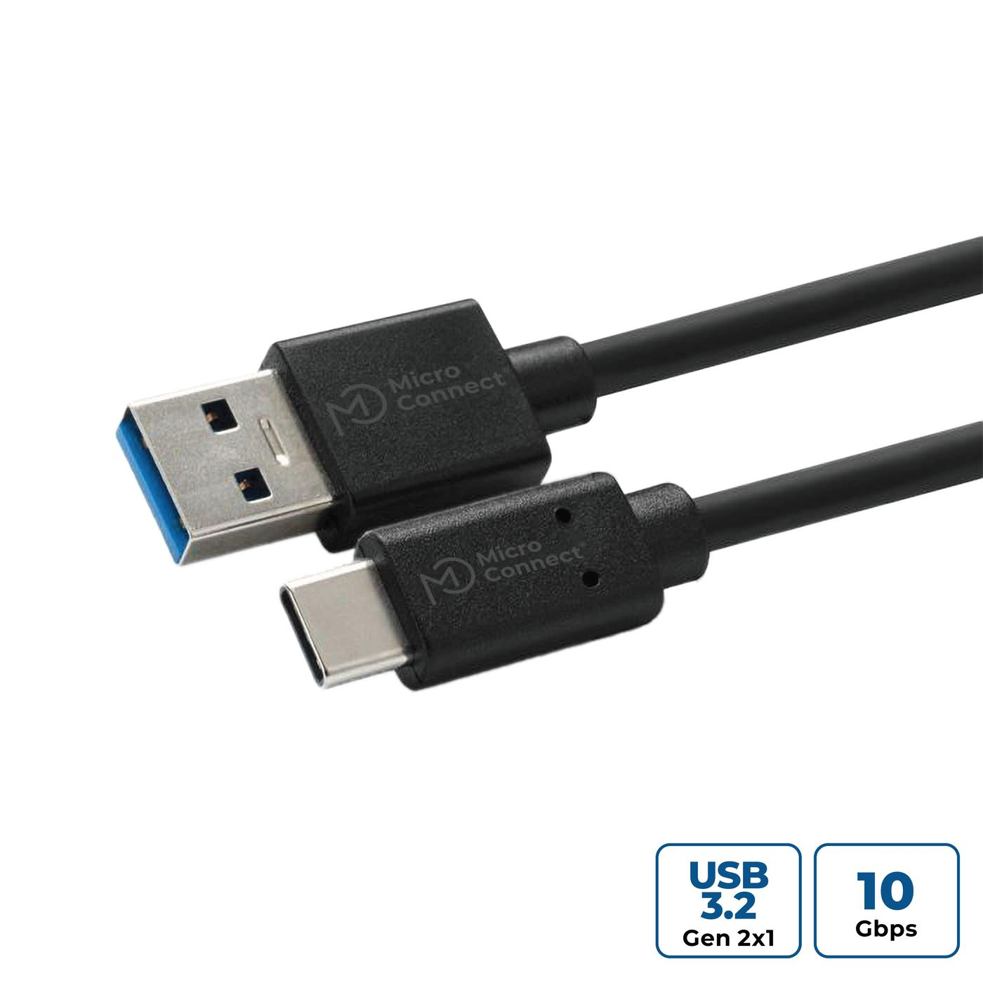 Microconnect USB3.2CA1 USB cable USB 3.2 Gen 2 (3.1 Gen 2) 1 m USB A USB C Black