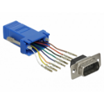 DeLOCK 66167 tussenstuk voor kabels Sub-D Rj-45 Zwart, Blauw, Roestvrijstaal