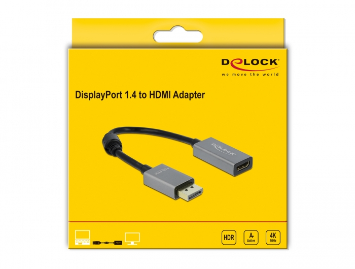 66436 DELOCK Videoadapter - DisplayPort männlich zu HDMI weiblich