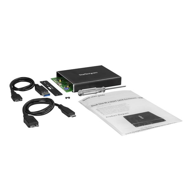 StarTech.com Dual-Slot Drive Enclosure for M.2 SATA SSDs - USB 3.1 (10Gbps) - RAID