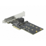 DeLOCK 3 port SATA and 2 slot M.2 Key B PCI Express x4 Card - Low Profile Form Factor