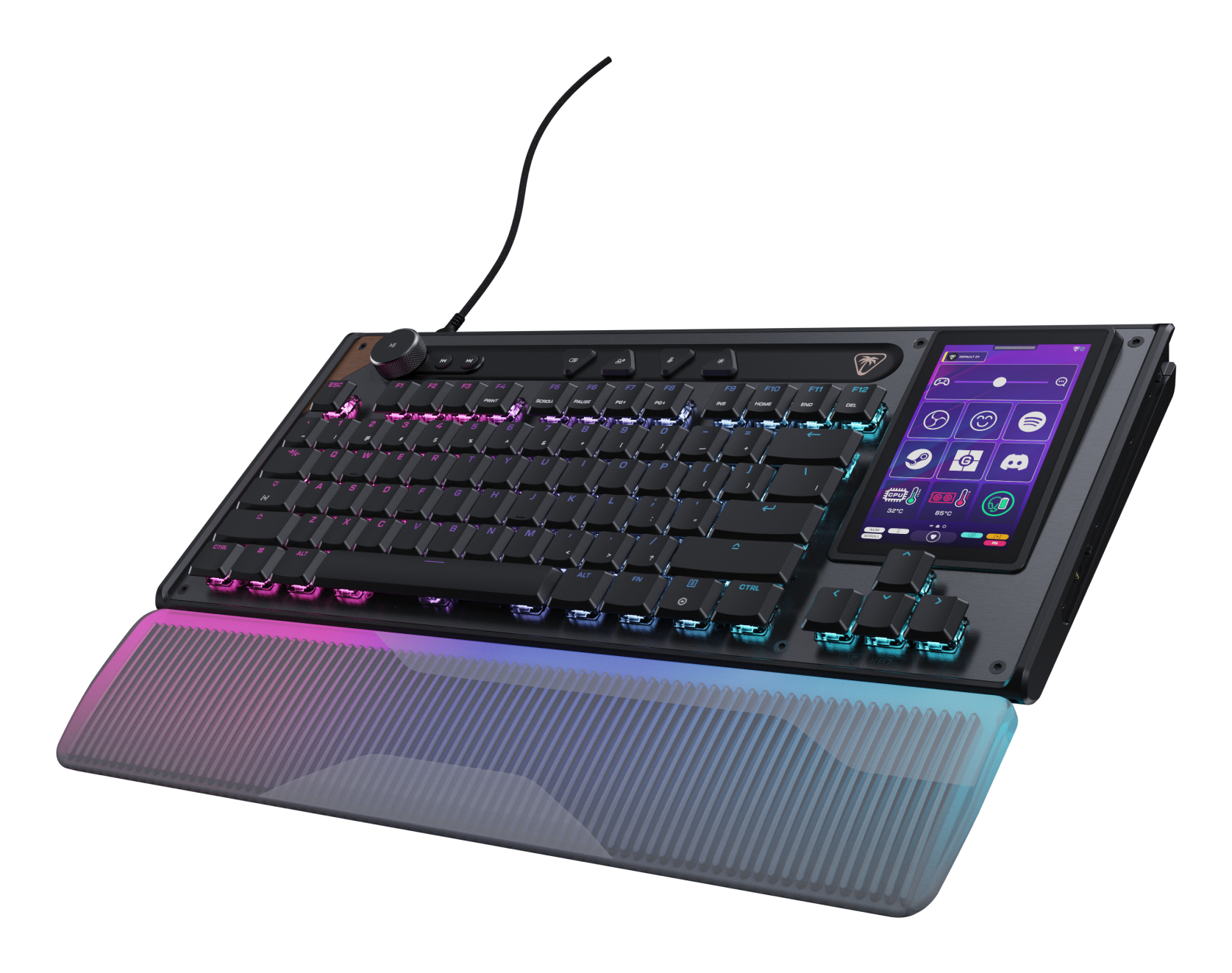 Turtle Beach Command Series KB7 TKL Wired Gaming Keyboard - 4.3” Touch