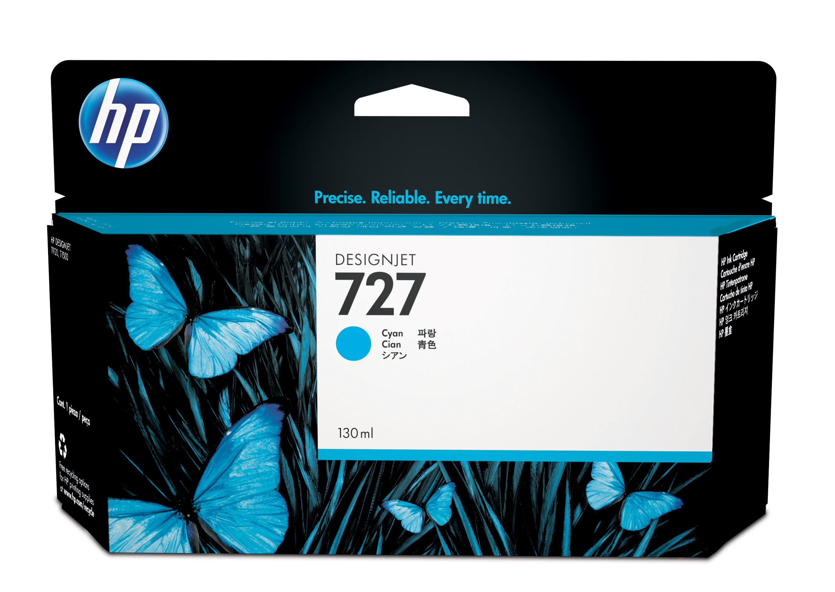 Image of HP B3P19A/727 Ink cartridge cyan 130ml for HP DesignJet T 920/930