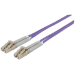 Intellinet Fiber Optic Patch Cable, OM4, LC/LC, 1m, Violet, Duplex, Multimode, 50/125 µm, LSZH, Fibre, Lifetime Warranty, Polybag