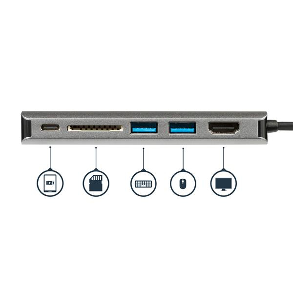 StarTech.com Adattatore Multiporta USB-C - Lettore Schede SD - Power Delivery - 4K HDMI - GbE - 2x USB 3.0 - NUOVA VERSIONE DISPONIBILE DKT30CSDHPD3