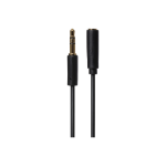 Maplin 3.5mm Aux Stereo 3 Pole TRS Jack Plug to 3.5mm Female Jack Plug Extension Cable - Black - 3m