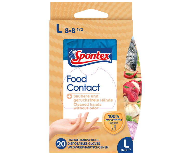 Image of Spontex Einmalhandschuhe Food Contact 20er Pack Gr. 8