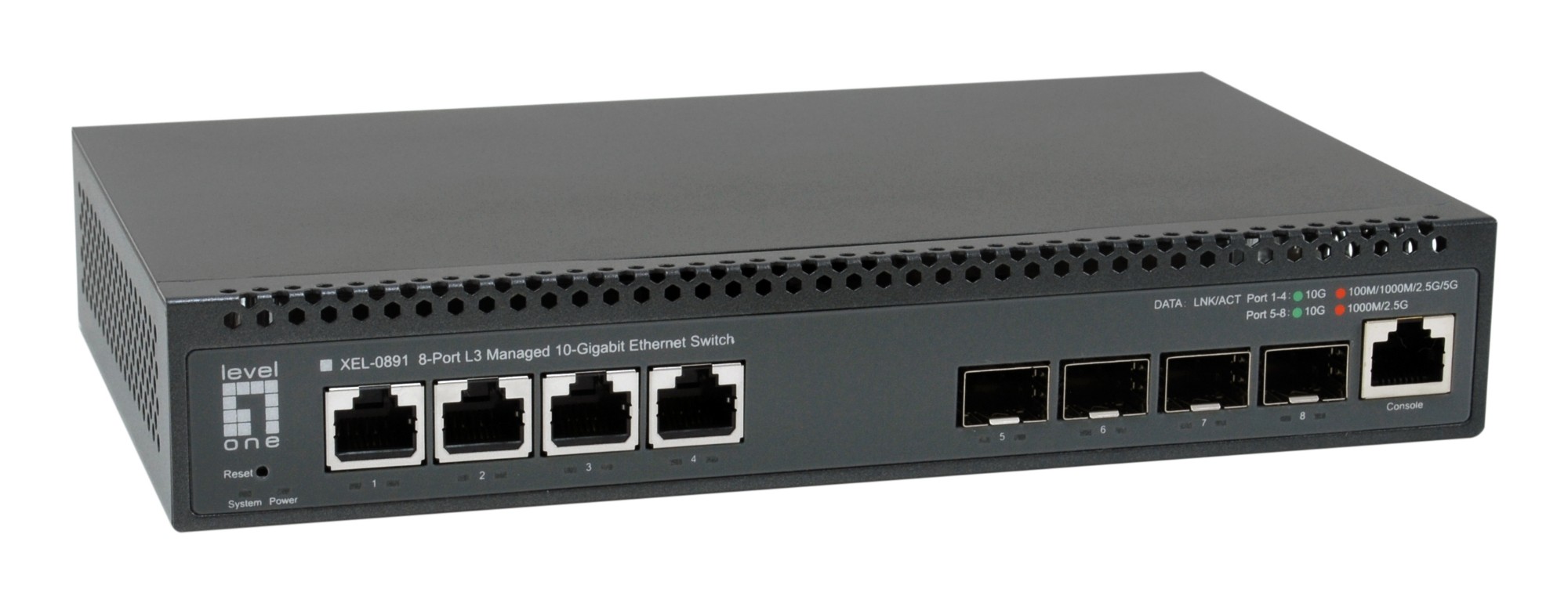 8-Port L3 Managed 10-Gigabit Switch, 4 x 1G/2.5G/5G/10G RJ45,