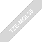 Brother TZE-MQL35 DirectLabel white on gray Laminat 12mm x 8m for Brother P-Touch TZ 3.5-18mm/6-12mm/6-18mm/6-24mm/6-36mm