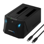 Sabrent EC-CH2B storage drive docking station USB 3.2 Gen 1 (3.1 Gen 1) Type-C Black