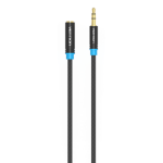 Vention Cotton Braided 3.5mm Audio Extension Cable 1M Black Metal Type