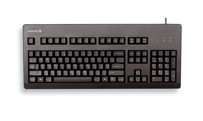 Image of CHERRY G80-3000 BLUE SWITCH Keyboard, Corded, Black, USB/PS2...