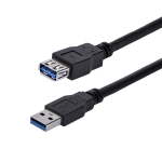 StarTech.com USB3SEXT1MBK USB cable USB 3.2 Gen 1 (3.1 Gen 1) 39.4" (1 m) USB A 5 Gbit/s Black