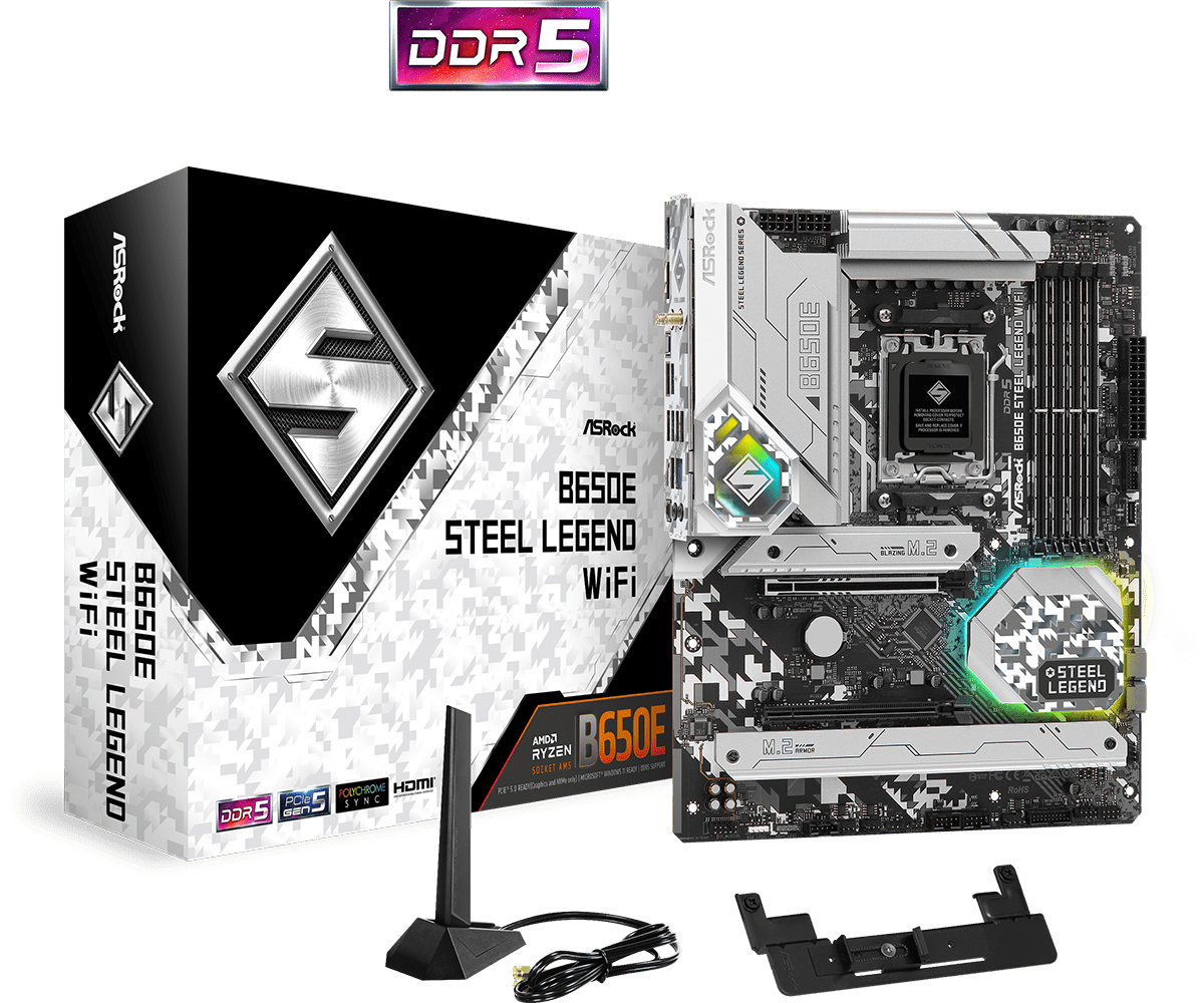 Image of Asrock B650E Steel Legend WiFi AMD B650 Socket AM5 ATX