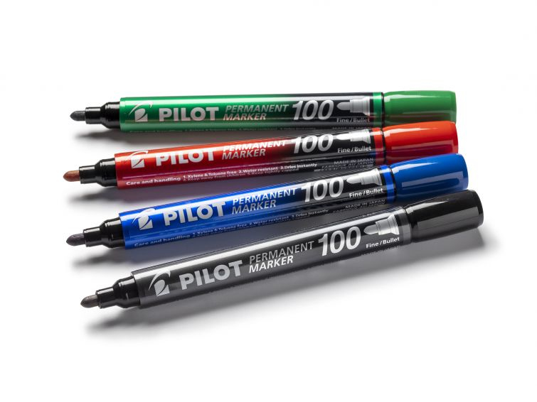 Pilot 100 permanent marker Bullet tip Black 20 pc(s)