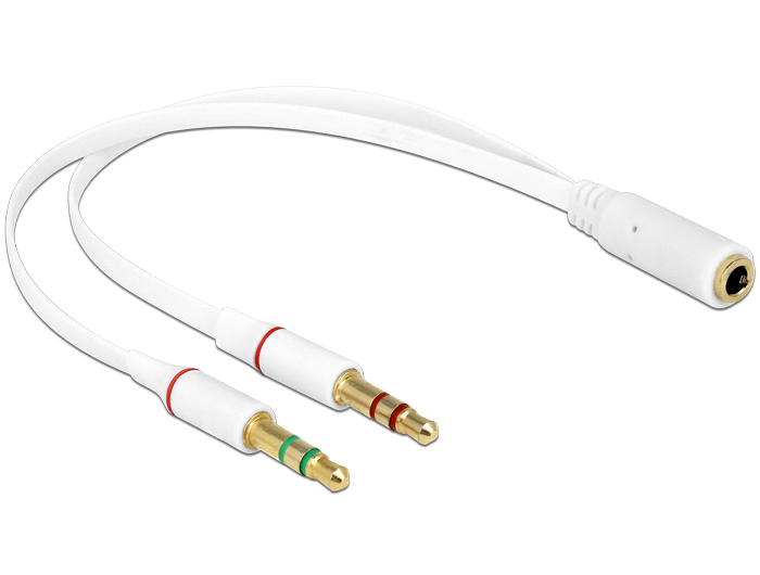 Image of DeLOCK 65585 audio cable 0.2 m 2 x 3.5mm 3.5mm White